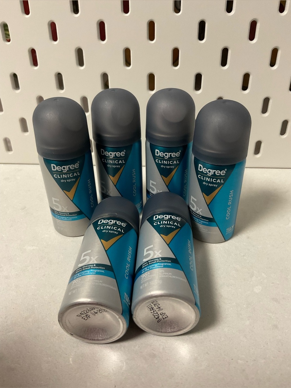 6pcs Degree Clinical Cool Rush Dry Spray Antiperspirant Deodorant - Blue